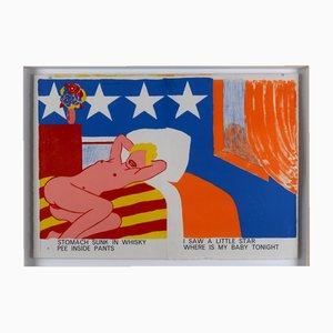 Tom Wesselmann, Stomach Sunk in Whiskey Pee Inside Pants, 1964, Original Lithographie, gerahmt