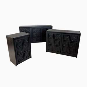 Graphical Brutalist Cabinets, 1980s, Set of 3
