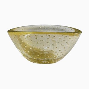 Vintage Italian Art Glass Bowl with Gold Foil by Barovier for Erco, 1950s