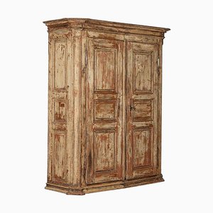 Large 18th Century French Painted Pine Armoire, 1780s