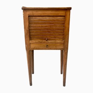 Louis XVI Solid Walnut Bedside Table with Shutter
