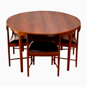 Ausziehbarer Tisch mit Stühlen von Tom Robertson, 5er Set