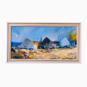Swedish Artist, Landscape, 1950s, Oil on Canvas, Framed