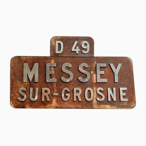 Cartel francés vintage con el nombre de Messey-Sur-Grosne