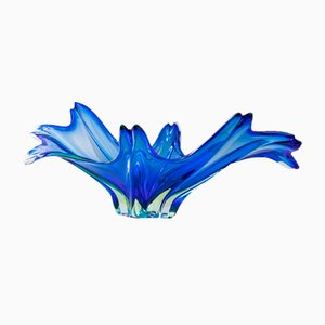 Large Bowl in Blue Murano Glass by Flavio Poli, 1970s