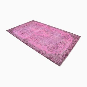 Fuchisia Pink Oushak Handgefertigter Teppich
