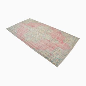 Faded Wool Oushak Handmade Red Color Rug