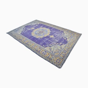 Large Turkish Oushak Blue Handmade Modern Rug