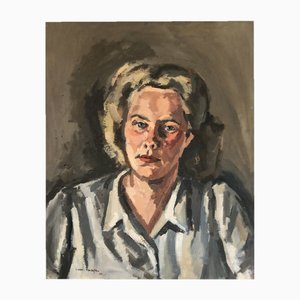Lison Favarger, Portrait de femme, 1948, Huile sur Carton
