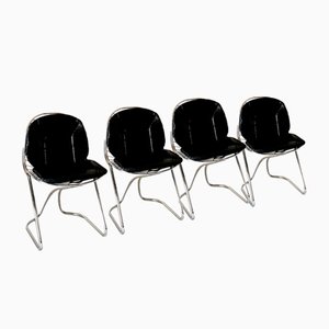 Gastone Rinaldi zugeschriebene Esszimmerstühle aus Stahl für Rima, Italien, 1970er, 4er Set