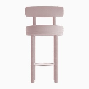 Collector Moca Bar Chair in Boucle Rose by Studio Rig