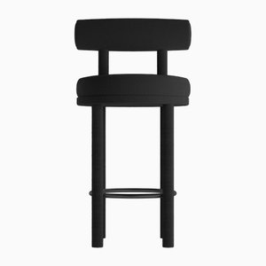 Chaise de Bar Collector Moca en Boucle Noir par Studio Rig