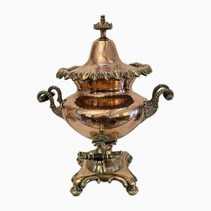 Urne à Thé Victorienne Samovar en Cuivre et Laiton, 1860s
