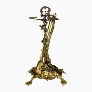 Jagd Kamin Set aus Vergoldeter Bronze, Frankreich, 1950er, 4 . Set