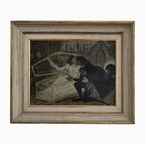 Emile Francois Chambon, Blanche neige, 1958, Oil on Cardboard, Framed