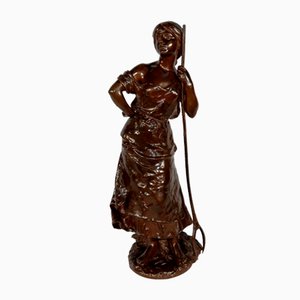 H. Moreau, Jeune Paysanne, Late 1800s, Bronze