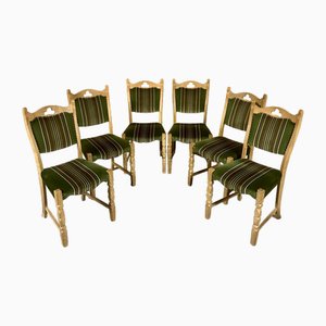 Vintage Danish Oak Dining Chairs in style of Henning Kjaernulf, 1960s, Set of 6