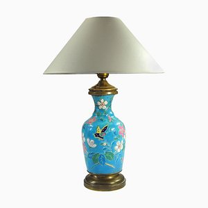 Vintage Table Lamp with Japanese Enamel, 1950s
