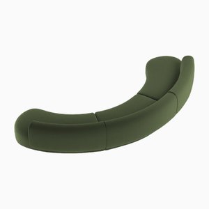 Collector Curved Hug Sofa in Green by Ferrianisbolgi