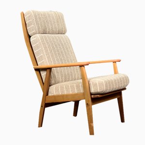 Mid-Century Modern Danish Wood & Fabric Lounge Chair from Durup Polstermøbelfabrik, 1970s