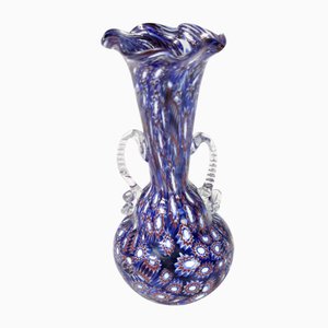 Vintage Italian Blue Murano Glass Vase by Fratelli Toso, 1960s