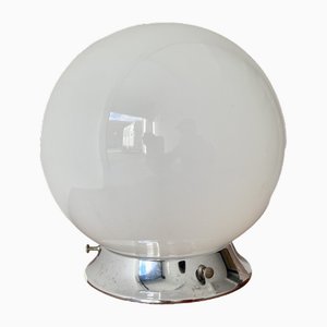 Vintage Ceiling Light with Round Opal Glass Shade