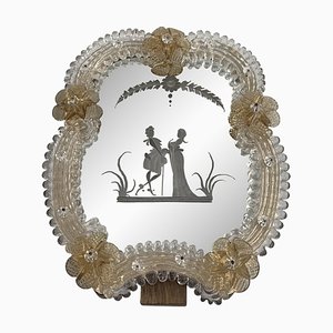 Transparent Photo Frame in Gold Murano Glass by Simoeng