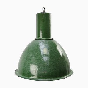 Vintage Industrial Green Enamel Pendant Lamp