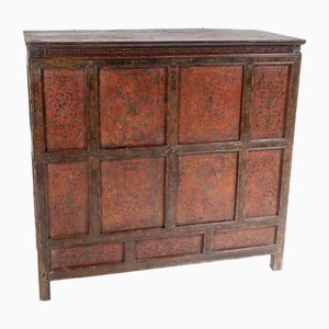 Large 19th Century Chinese Tibetan Hand-Painted Lacquered Alter Cupboard