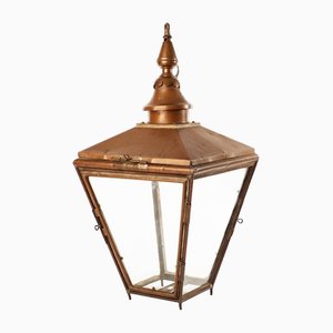 Large Victorian Copper and Glass Lantern, England, 1880s