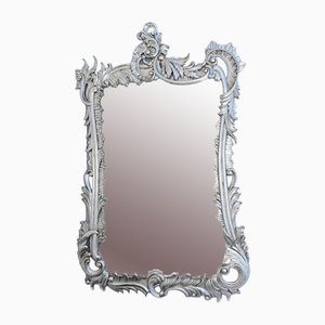 Art Nouveau Silver Gilt Mirror with Floral Frame