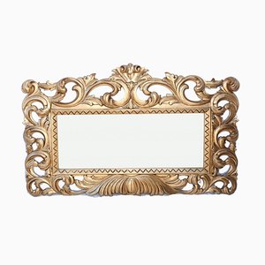 Rococo Mantle Mirror with Carved Gilt Frame