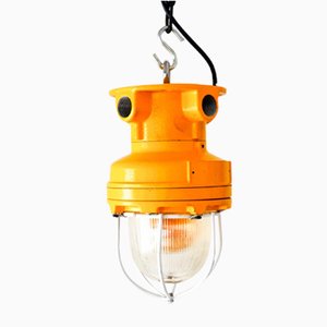 Vintage Industrial Lamp in Yellow, 1960s