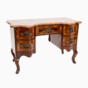 Schreibtisch im Barockstil mit Nussholz Furnier, 1800er