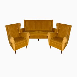 Living Room Set attributed to Gio Ponti, 1950s, Italy, Set of 3