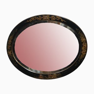 Oval Chinoserie Wall Mirror, 1920s