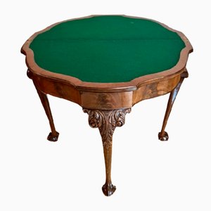 Tavolo da gioco vintage in legno di noce, 1920