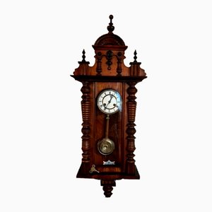 Horloge Murale Victorienne Antique en Noyer, 1860