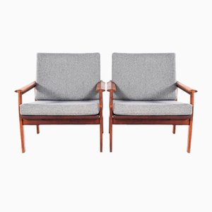 Fauteuils Capella Mid-Century en Palissandre par Illum Wikkelso pour Niels Eilersen, 1960, Set de 2