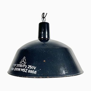 Industrial Dark Blue Enamel Pendant Lamp from Emax, 1960s
