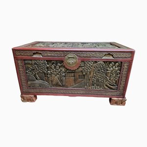 Antique Chinese Camphor Wood Trunk, 1890