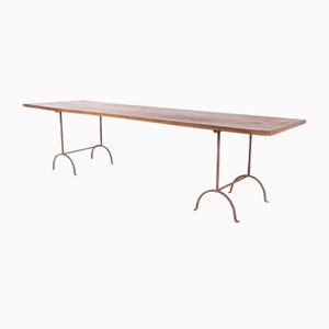 Large Dining Table with Iron Frame