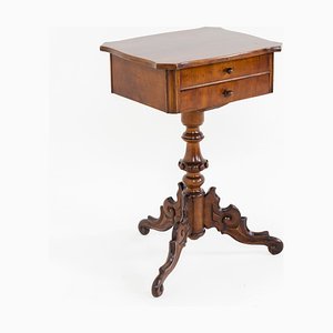 Mesa de costura antigua, década de 1800