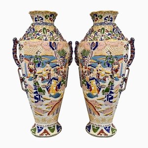 Grands Vases Satsuma Antiques, Japon, 1900, Set de 2