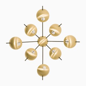 Octo II Helios Collection Chrome Opaque Ceiling Lamp by Design for Macha