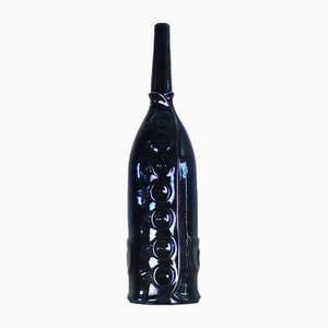 Botella decorativa de cerámica azul de Gio Ponti para Cooperativa Ceramica Imola, Italia, 1993