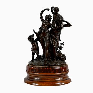 After Clodion, L'enfance de Silène, Ende 1800, Bronze