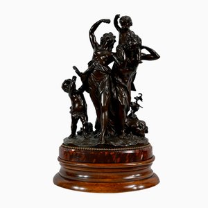 After Clodion, L’enfance de Silène, Late 1800s, Bronze