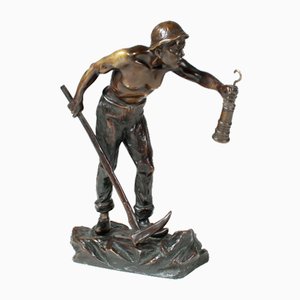Bronze Skulptur Bergmann von Warmuth, 1920er