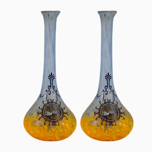 Vases in Glass Paste by Legras, 1890s, Set of 2